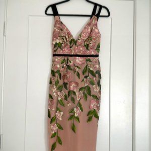ASOS Pink Embroidered Floral Midi Dress 4